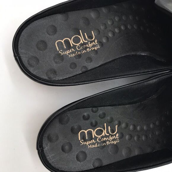 Malu Nettar Bejeweled Horse Bit Mule Womens 8 Black Leather Slip On Comfort Clog - Picture 10 of 11